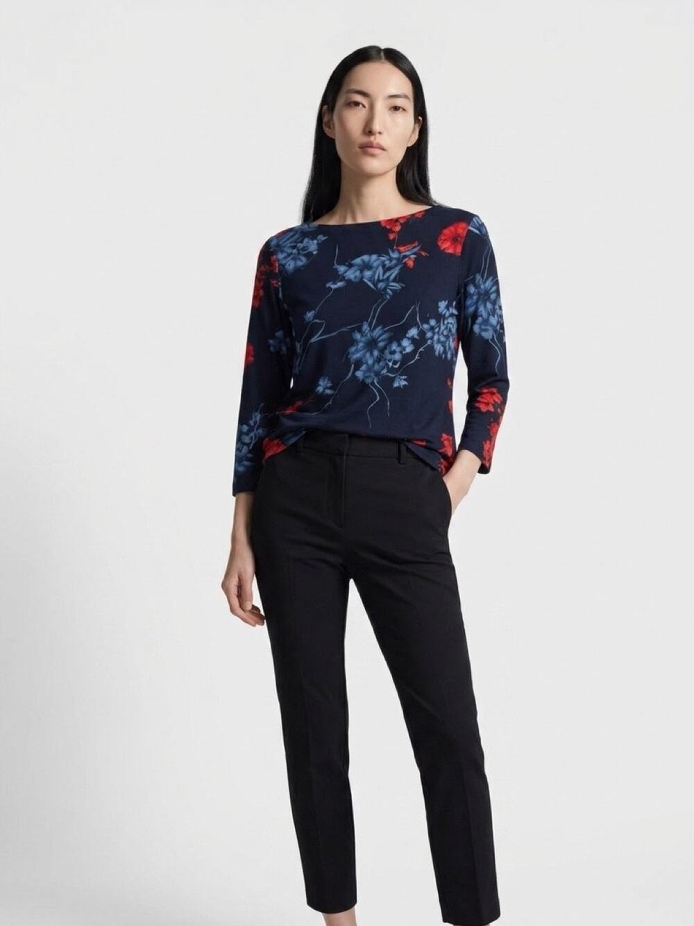 Style & Co Petite Floral 3/4 Sleeve Blouse – Women’s Medium